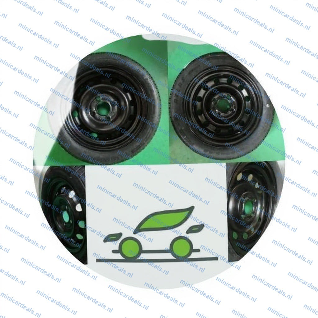 Set van 4 nieuwe Originele velgen + 4 nieuwe Allseizoensbanden 13 inch, Aixam/Microcar