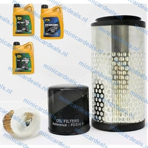 Onderhoudspakket + 2L Motorolie(10W40)+ 1L versnellingsbak olie(80W90), Aixam Z482 Oliefilter Luchtfilter Dieselfilter Kubota