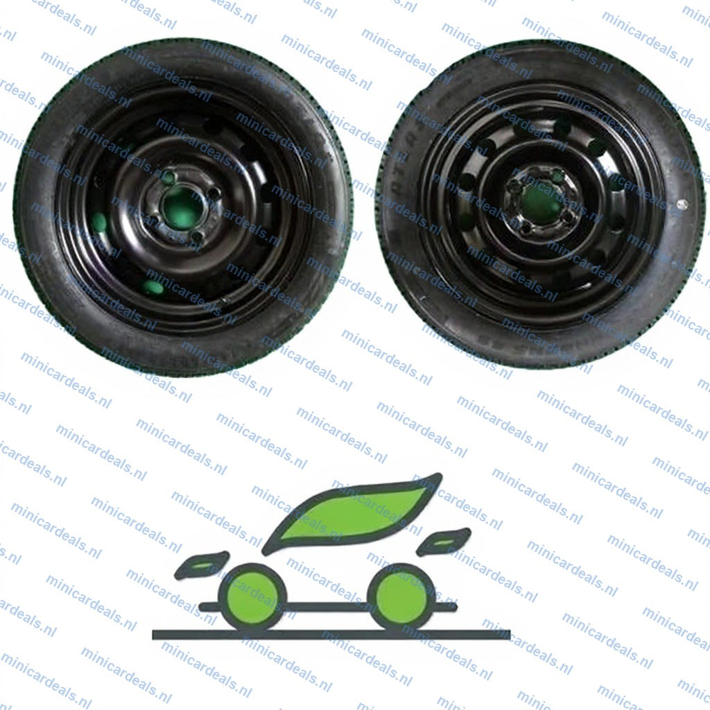 Set van 4 nieuwe Originele velgen + 4 nieuwe Winterbanden 13 inch, Aixam/Microcar