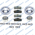Bremssatz Vorne, Ligier(JS50/JS60/IXO) Microcar(M8/MGO 1/2/3/4),Bremsbeläge+Radlager+Bremsscheibe+Schrauben